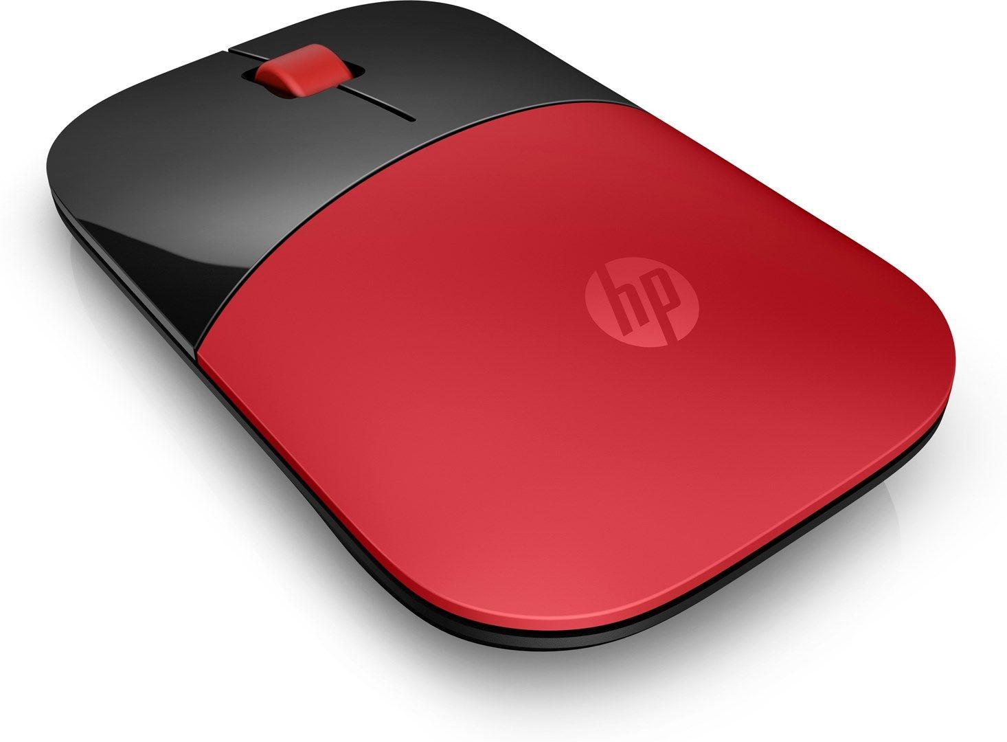 Mysz HP Z3700 Wireless Mouse Red bezprzewodowa czarno-czerwona V0L82AA — zdjęcie 3