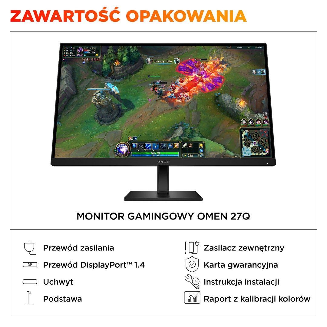 MONITOR HP LED, QHD 27" OMEN 27q G2 (AV4H6E9) 180Hz — zdjęcie 5