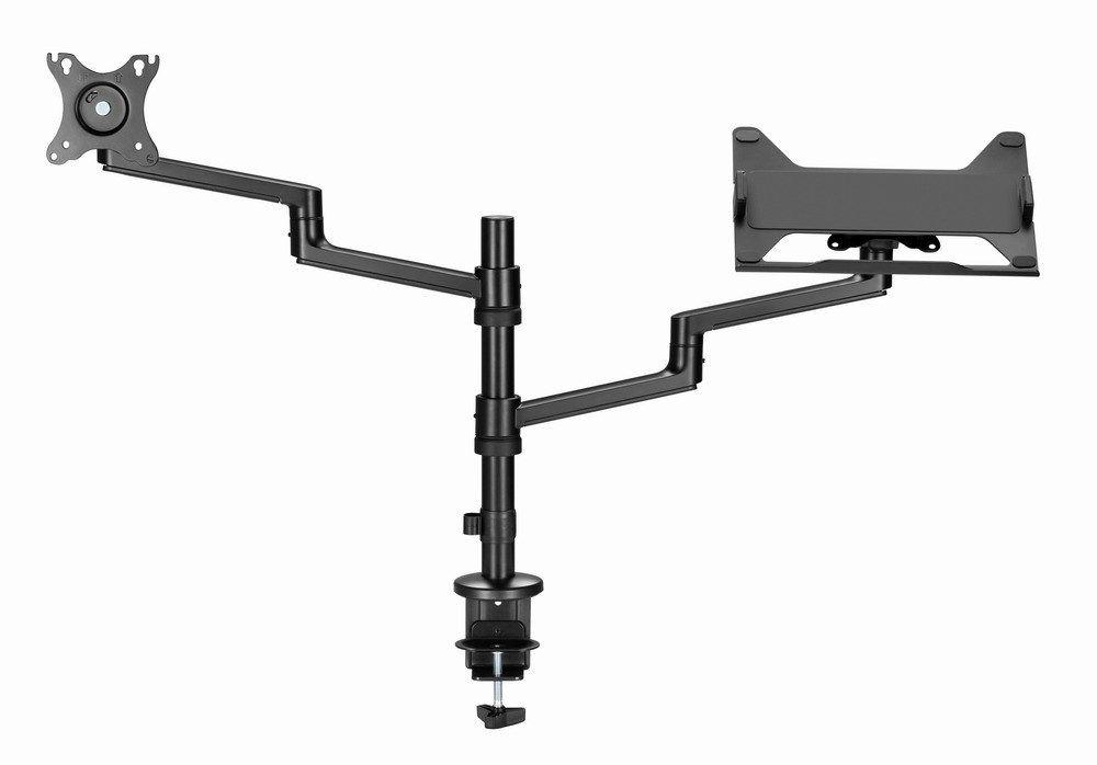 GEMBIRD BIURKOWE REGULOWANE RAMIĘ/UCHWYT NA MONITOR + PODSTAWKA NA NOTEBOOKA 17-32, VESA 100X100MM, DO 8 KG — zdjęcie 4