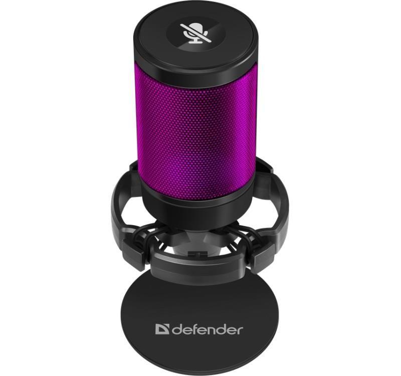 Mikrofon przewodowy Defender IMPULSE GMC 600 ze statywem STREAM strumieniowy RGB USB — zdjęcie 3