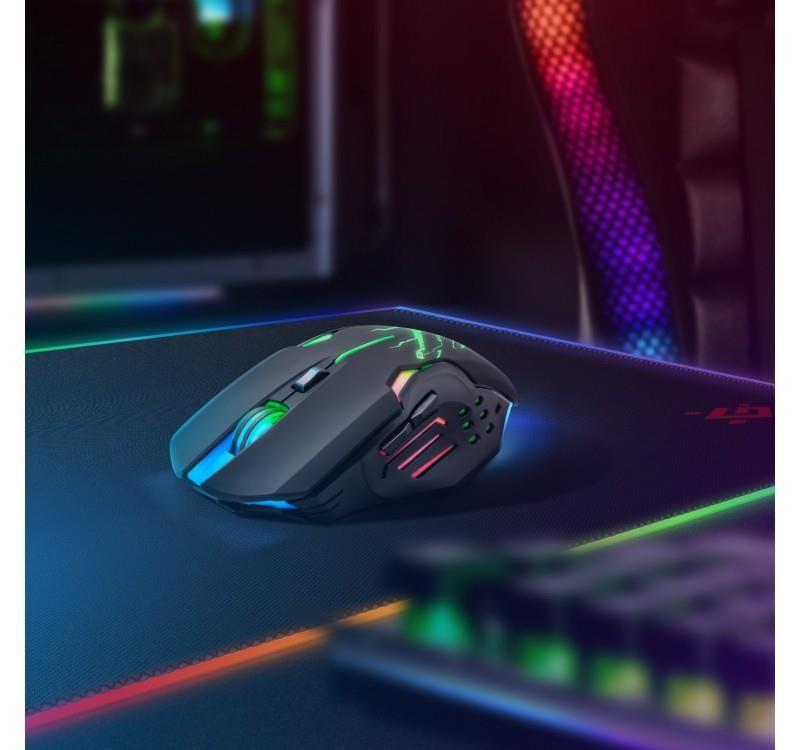 Mysz bezprzewodowa Defender KATANA GM-511 optyczna 3200dpi czarna RGB AKUMULATOR 7 przycisków Gaming bezklikowa silent — zdjęcie 11