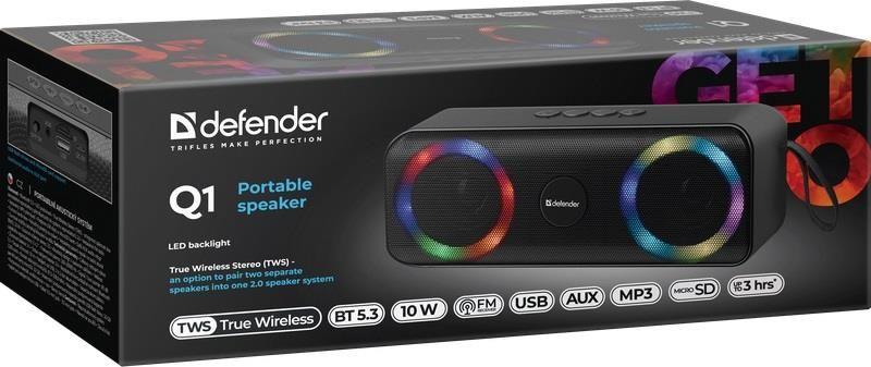 Głośnik Defender Q1 Bluetooth 10W BT/FM/TF/USB/AUX/TWS/LED — zdjęcie 4