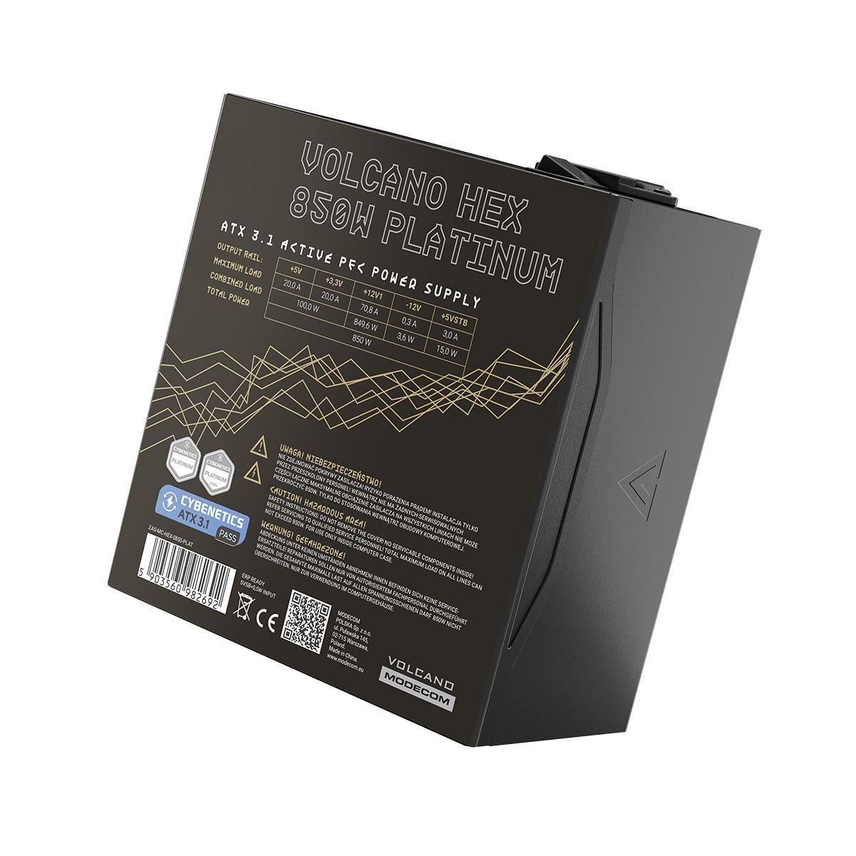 Zasilacz Modecom VOLCANO HEX 850W PLATINUM ATX 3.1 — zdjęcie 5