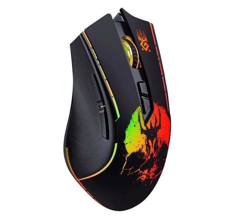Mysz bezprzewodowa Defender KRONOS GM-695 optyczna 1600dpi czarna RGB AKUMULATOR 6 przycisków Gaming — zdjęcie 2