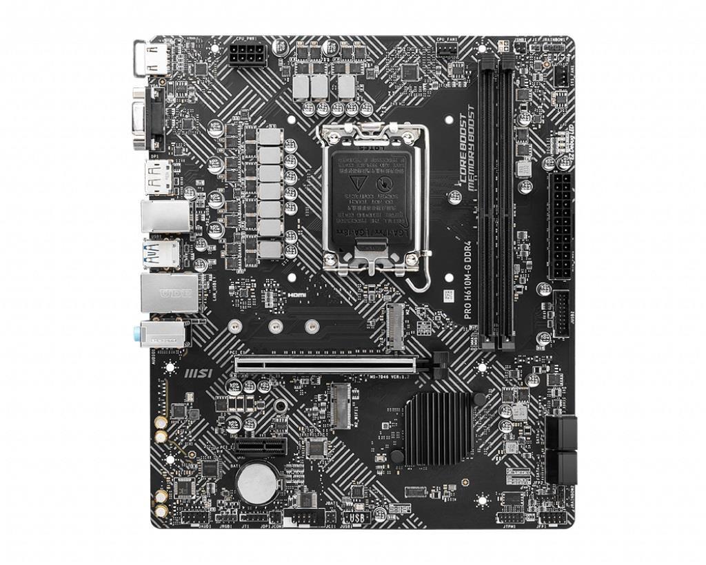 Płyta MSI PRO H610M-G DDR4/H610/DDR4/SATA3/M.2/USB3.0/PCIe4.0/s.1700/mATX — zdjęcie 2