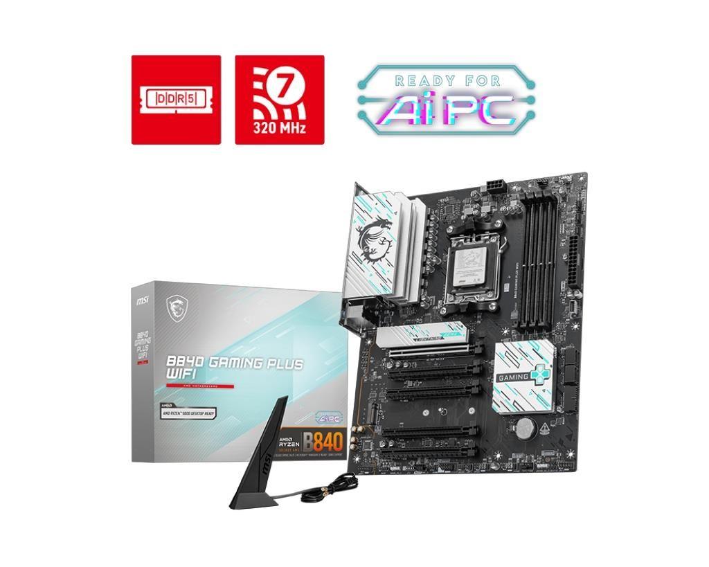 Płyta MSI B840 GAMING PLUS WIFI /AMD B840/DDR5/SATA3/M.2/USB3.1/WiFi/BT/PCIe4.0/AM5/ATX — zdjęcie 5