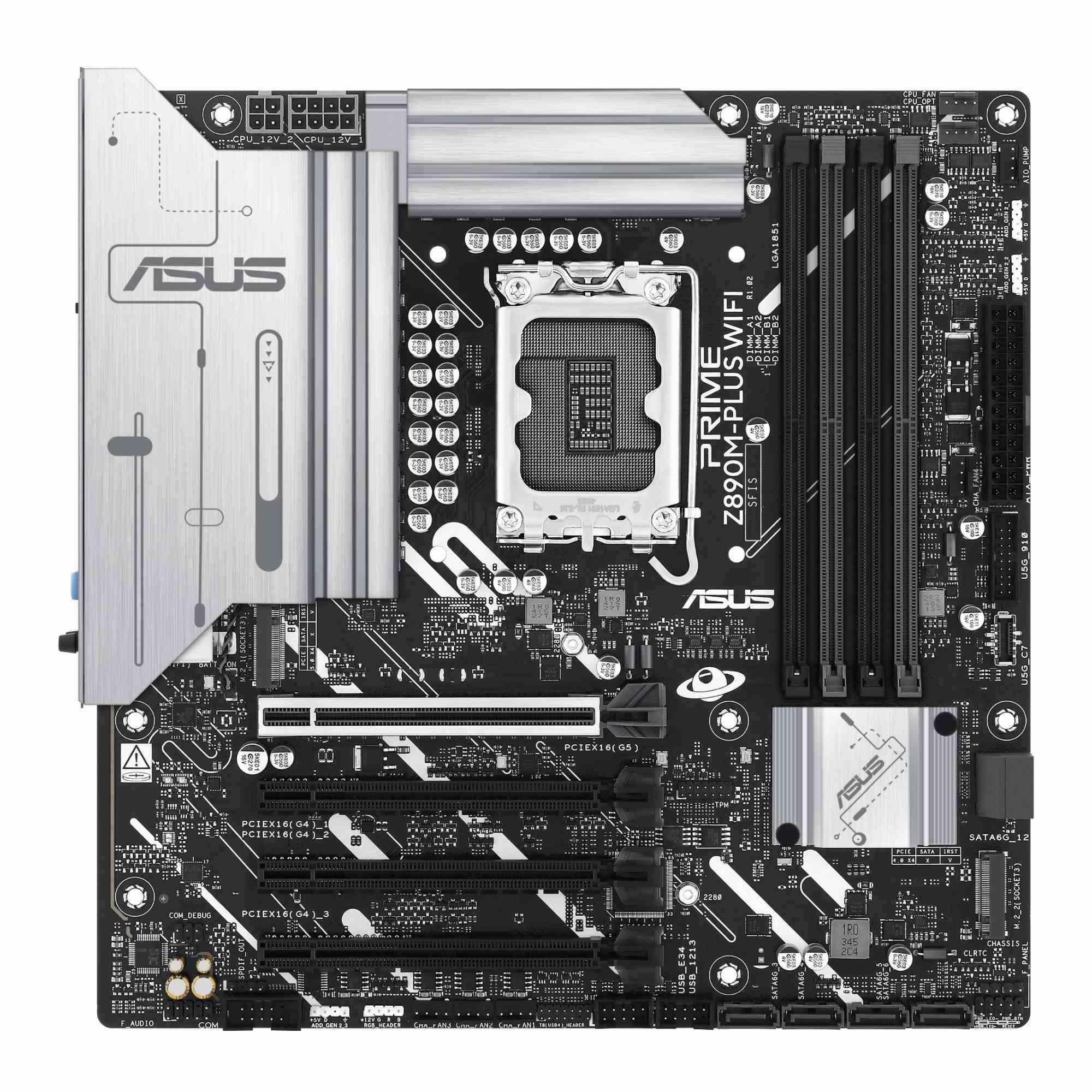Płyta Asus PRIME Z890M-PLUS WIFI /Z890/DDR5/SATA3/M.2/USB3.2/WiFi/BT/PCIe5.0/s.1851/M-ATX — zdjęcie 1