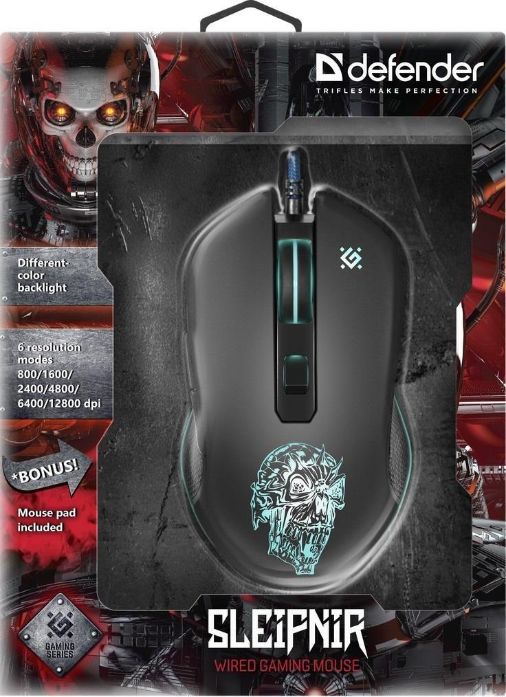 Mysz przewodowa Defender SLEIPNIR GM-927 12800dpi 6P + podkładka Gaming + GRA — zdjęcie 6