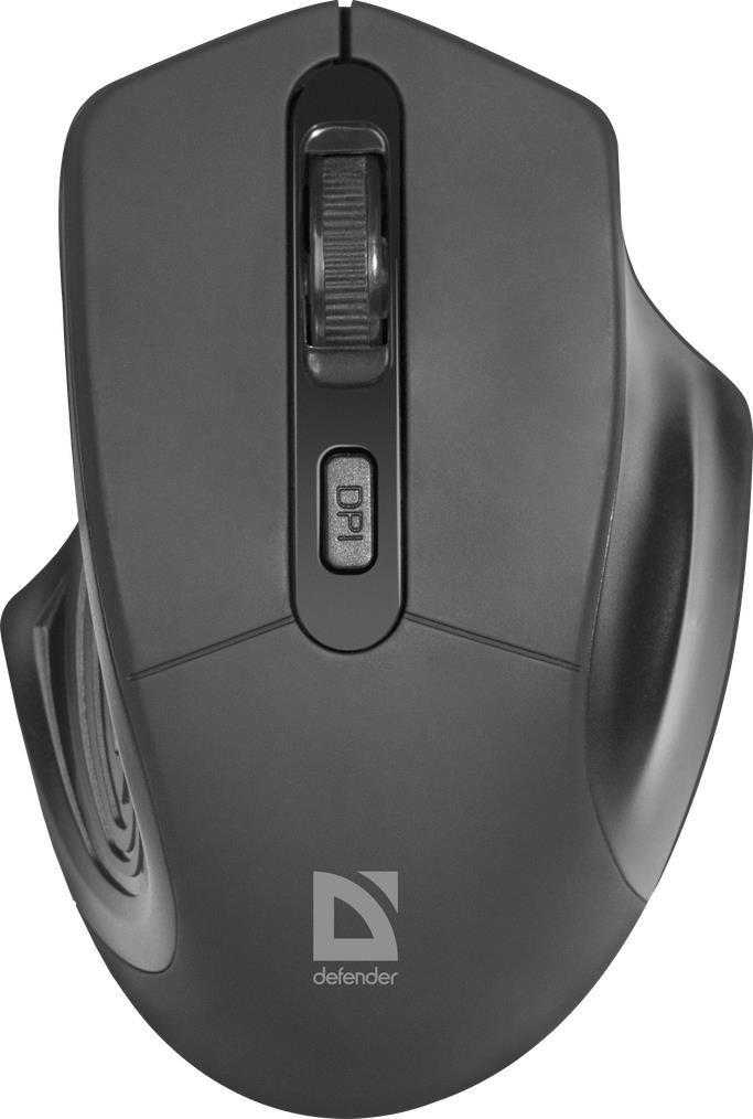 Mysz bezprzewodowa Defender DATUM MB-345 optyczna 1600dpi 4P czarna — zdjęcie 1