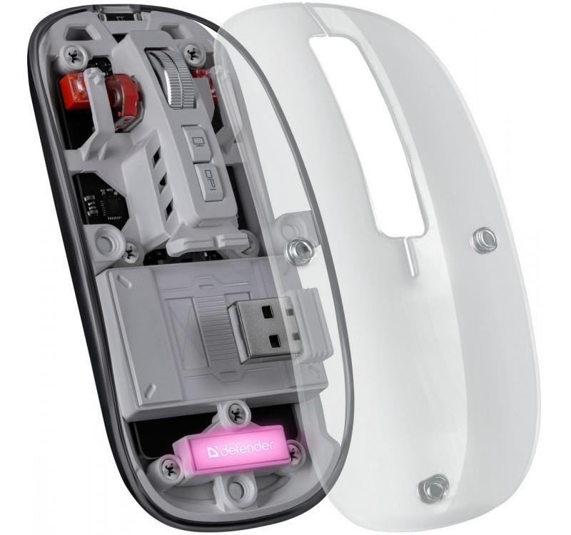 Mysz bezprzewodowa Defender IXES MM-999 optyczna 2400dpi 2.4GHz + Bluetooth AKUMULATOR bezklikowa silent — zdjęcie 6