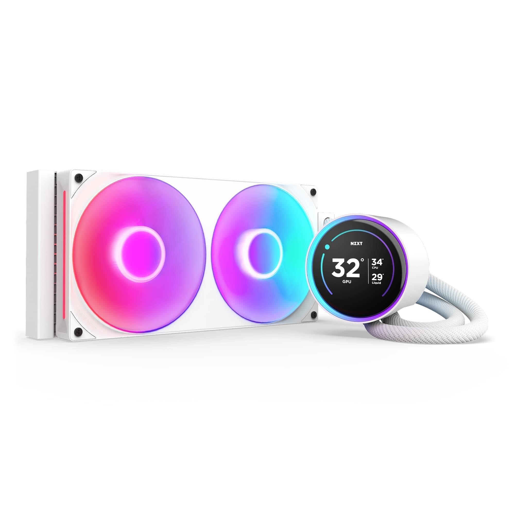 Chłodzenie wodne NZXT Kraken Elite 280 RGB V2 LCD białe — zdjęcie 2