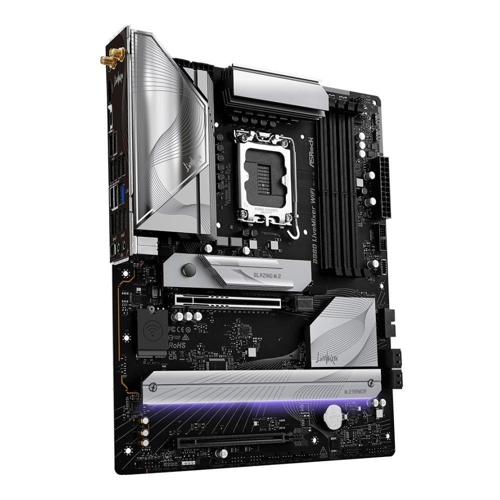 Płyta ASRock B860 LiveMixer WiFi /B860/DDR5/SATA3/M.2/TB4/WiFi/BT/PCIe/5.0/s.1851/ATX — zdjęcie 3