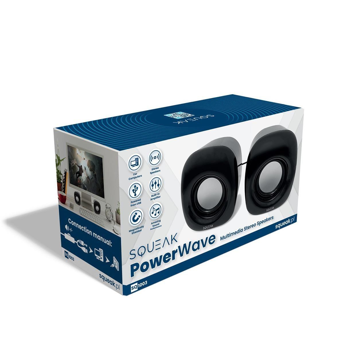 Głośniki komputerowe SQUEAK PowerWave SQ1003 stereofoniczne — zdjęcie 4