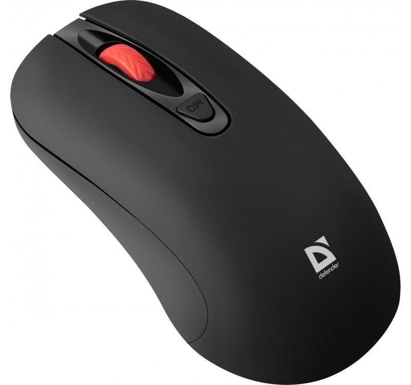 Mysz bezprzewodowa Defender NEXUS MS-195 optyczna bezklikowa silent 1600dpi czarna — zdjęcie 4