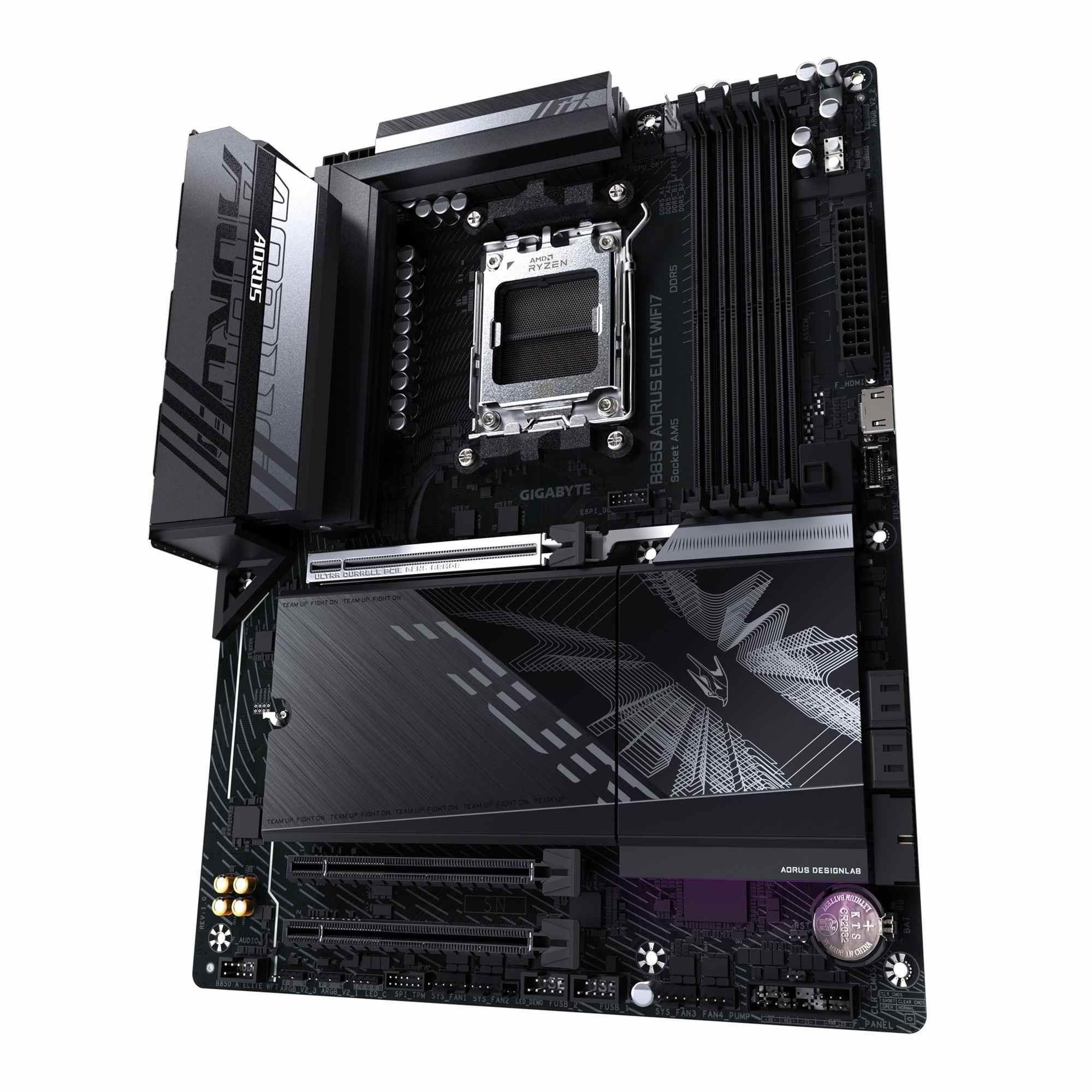 Płyta Gigabyte B850 A ELITE WF7 /AMD B850/DDR5/SATA3/M.2/USB3.2/PCIe5.0/WiFi/BT/AM5/ATX — zdjęcie 3