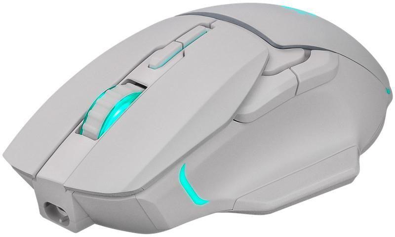 Mysz bezprzewodowa Defender STIX GM-009 optyczna 3200dpi biała RGB AKUMULATOR 7 przycisków Gaming bezklikowa silent — zdjęcie 2