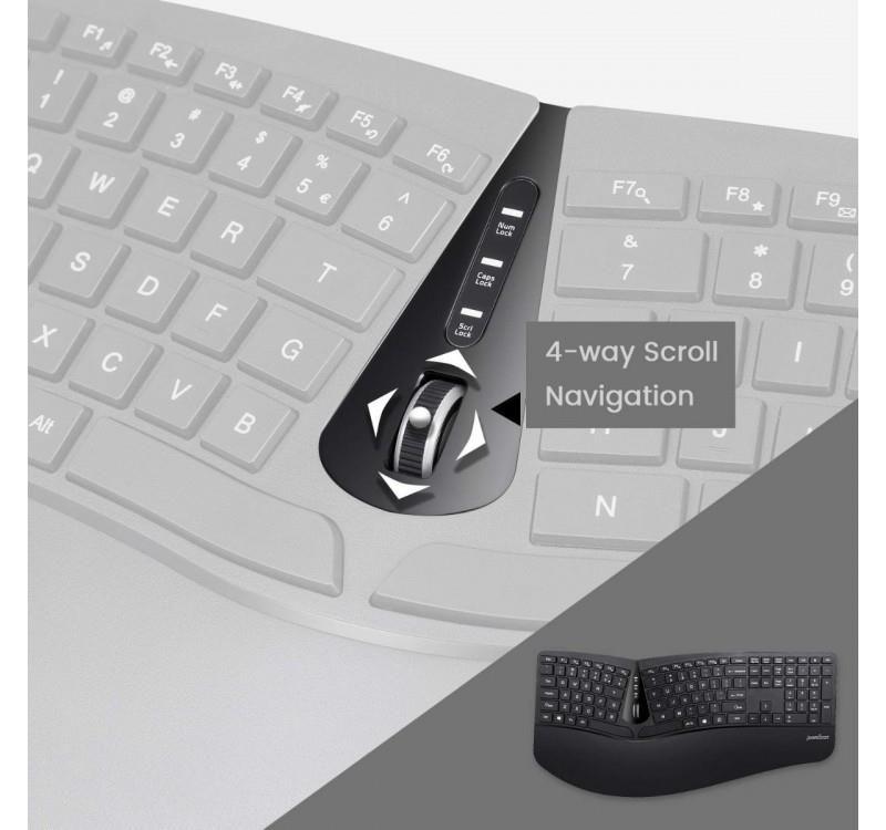 Zestaw bezprzewodowy klawiatura+mysz Perixx PERIDUO-605 Ergonomic czarny — zdjęcie 5