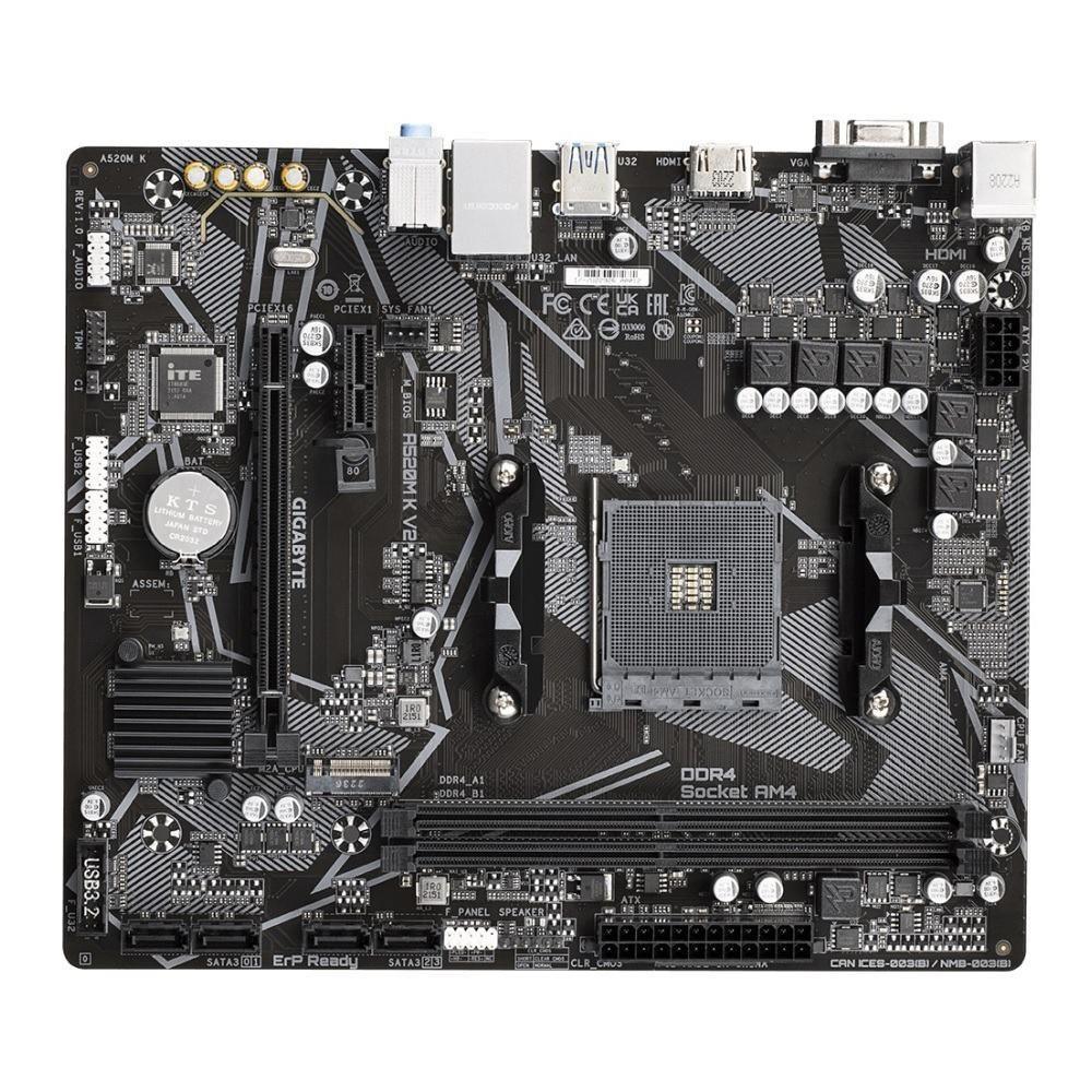 Płyta Gigabyte A520M K V2 (rev. 1.0) /AMD A520/DDR4/SATA3/M.2/USB3.0/PCIe3.0/AM4/mATX — zdjęcie 3