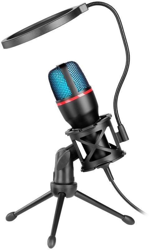 Mikrofon przewodowy Defender FORTE GMC 300 ze statywem STREAM strumieniowy RGB USB — zdjęcie 4