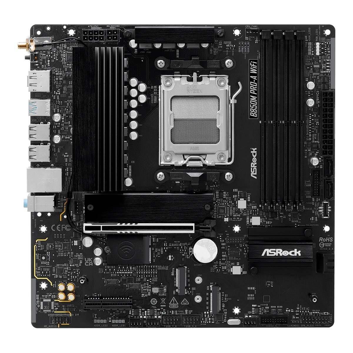 Płyta ASrock B850M Pro-A WiFi /AMD B850/DDR5/SATA3/M.2/USB3.1/WiFi/BT/PCIe5.0/AM5/mATX — zdjęcie 1