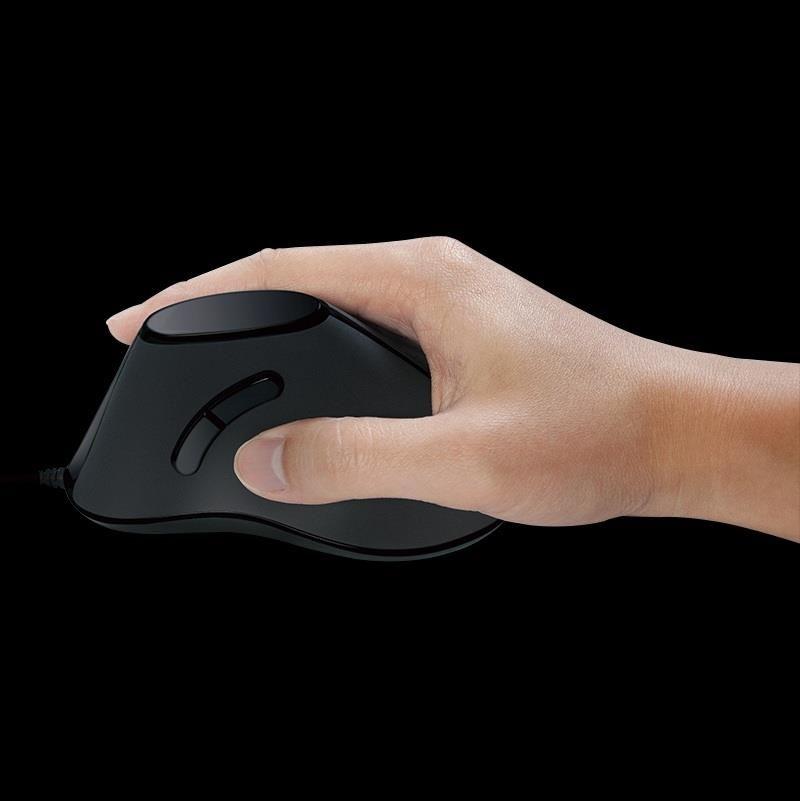 Mysz przewodowa LogiLink ID0158 ergonomiczna,1000 dpi czarna — zdjęcie 2