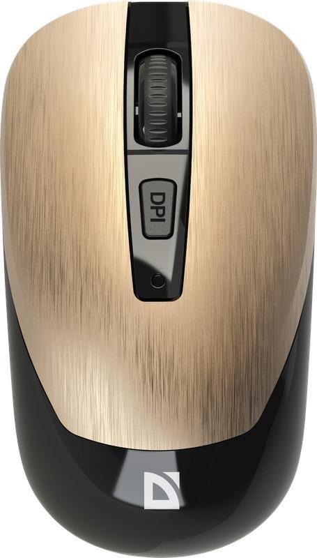 Mysz bezprzewodowa Defender WAVE MM-995 optyczna bezklikowa silent 1600dpi złota — zdjęcie 6