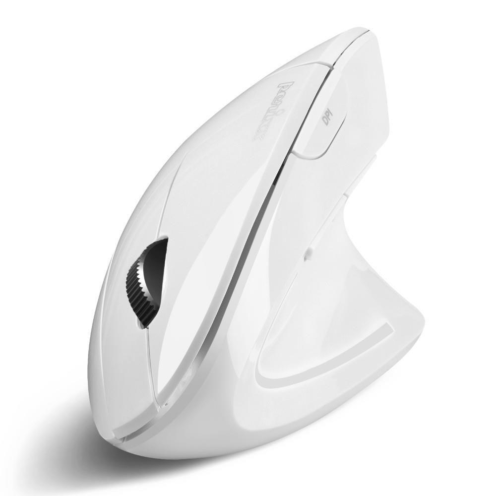 Mysz bezprzewodowa Perixx PERIMICE-813 W optyczna wertykalna pionowa prawa biała RF + BLUETOOTH — zdjęcie 1
