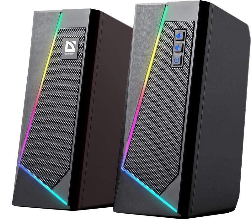 Głośniki Defender SOLAR 3 2.0 10W Bluetooth USB podświetlenie RGB — zdjęcie 1