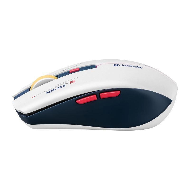 Mysz bezprzewodowa Defender DILA MM-282 optyczna 1800dpi biała RGB AKUMULATOR 6 przycisków Gaming — zdjęcie 7