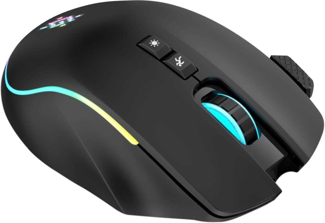 Mysz bezprzewodowa Defender THUNDER GM-213 optyczna 1600dpi czarna RGB AKUMULATOR 8 przycisków Gaming — zdjęcie 3