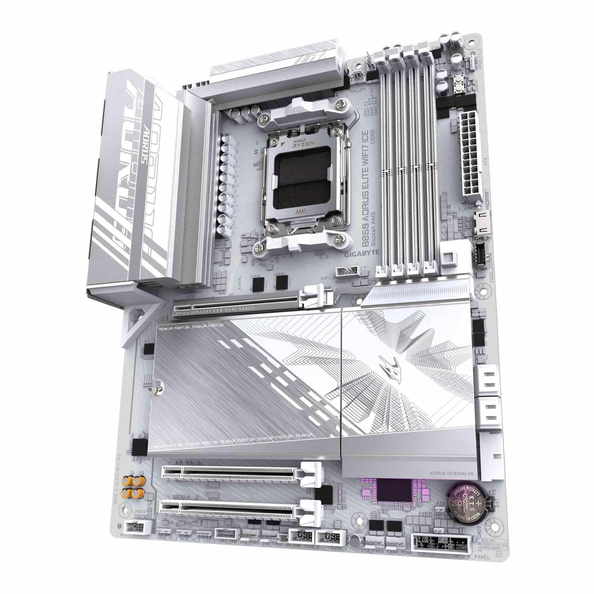 Płyta Gigabyte B850 A ELITE WF7 ICE /AMD B850/DDR5/SATA3/M.2/USB3.2/PCIe5.0/WiFi/BT/AM5/ATX — zdjęcie 3