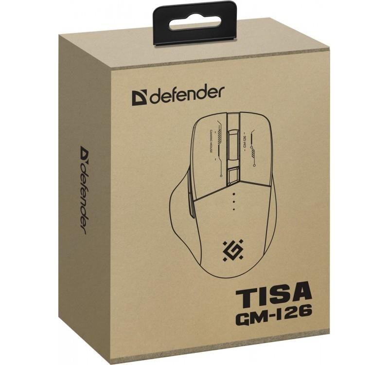 Mysz bezprzewodowa Defender TISA GM-126 optyczna 1600dpi 2.4 GHz + Bluetooth biało-niebieska RGB AKUMULATOR 6 przycisków Gaming — zdjęcie 6