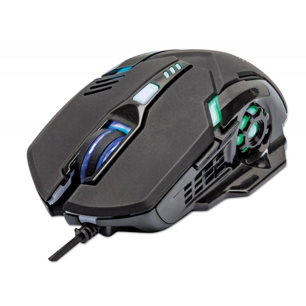 Mysz przewodowa Manhattan 3200dpi optyczna Gamingowa USB/LED — zdjęcie 1