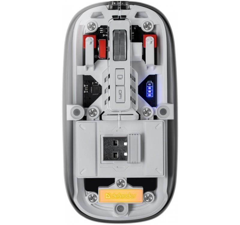 Mysz bezprzewodowa Defender IXES MM-999 optyczna 2400dpi 2.4GHz + Bluetooth AKUMULATOR bezklikowa silent — zdjęcie 5