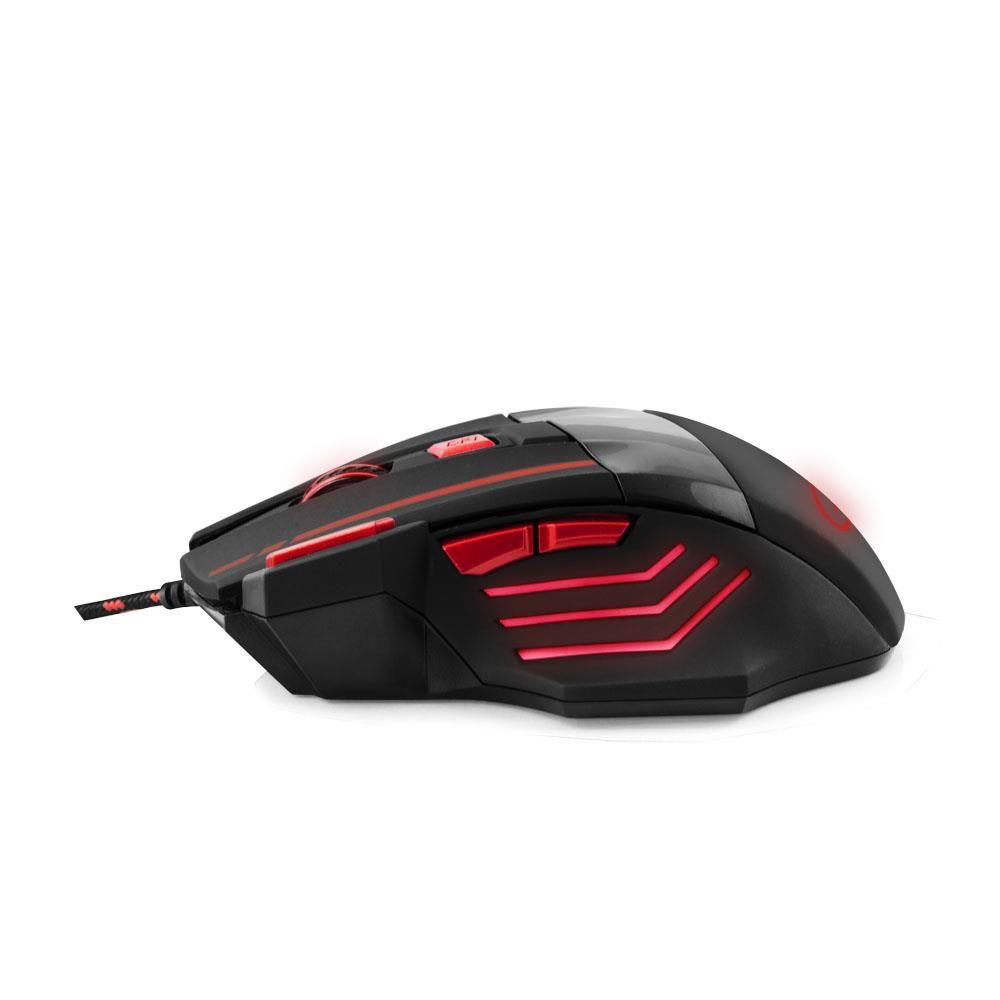 Mysz przewodowa Esperanza MX201 Wolf optyczna Gaming 7D USB czarno-czerwona — zdjęcie 2