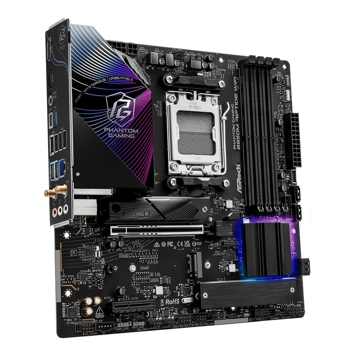 Płyta ASrock B850M Riptide WiFi /AMD B850/DDR5/SATA3/M.2/USB3.1/WiFi/BT/PCIe5.0/AM5/mATX — zdjęcie 2
