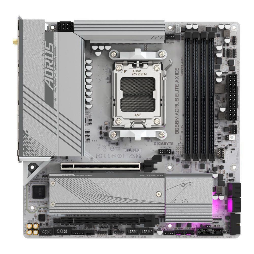 Płyta Gigabyte B650M A ELITE AX ICE /AMD B650/DDR5/SATA3/M.2/USB3.2/PCIe5.0/WiFi/BT/AM5/mATX — zdjęcie 1