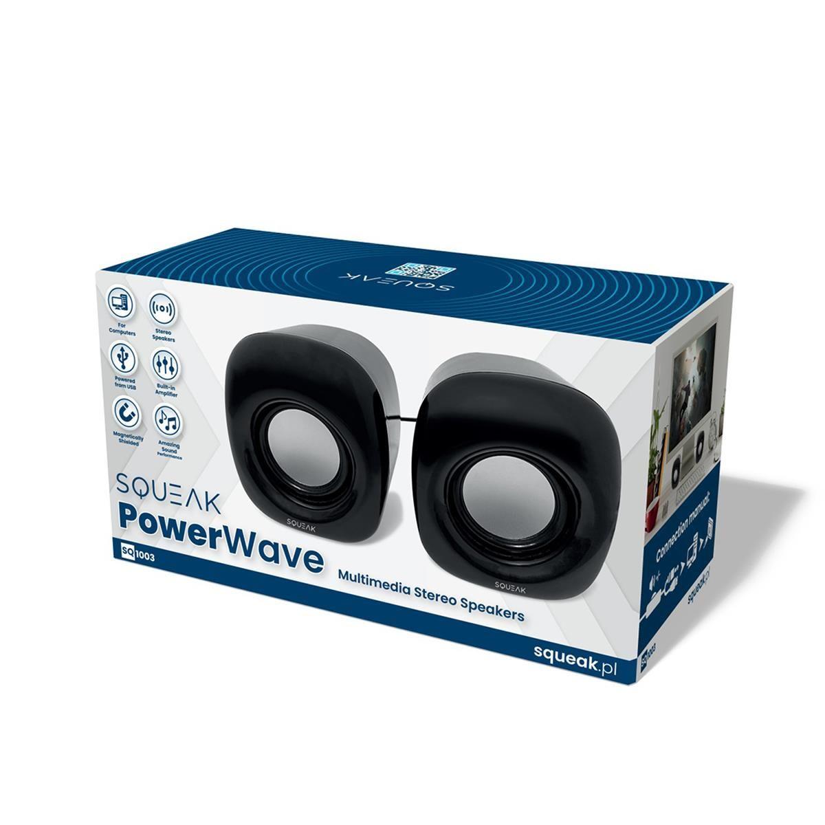 Głośniki komputerowe SQUEAK PowerWave SQ1003 stereofoniczne — zdjęcie 3