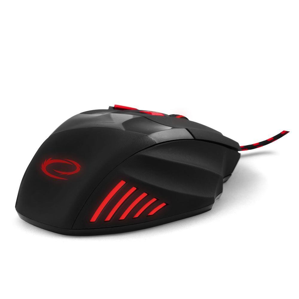 Mysz przewodowa Esperanza MX201 Wolf optyczna Gaming 7D USB czarno-czerwona — zdjęcie 3