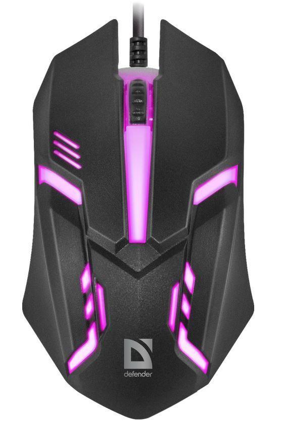 Mysz przewodowa Defender CYBER MB-560L 1200dpi 3P czarna — zdjęcie 3