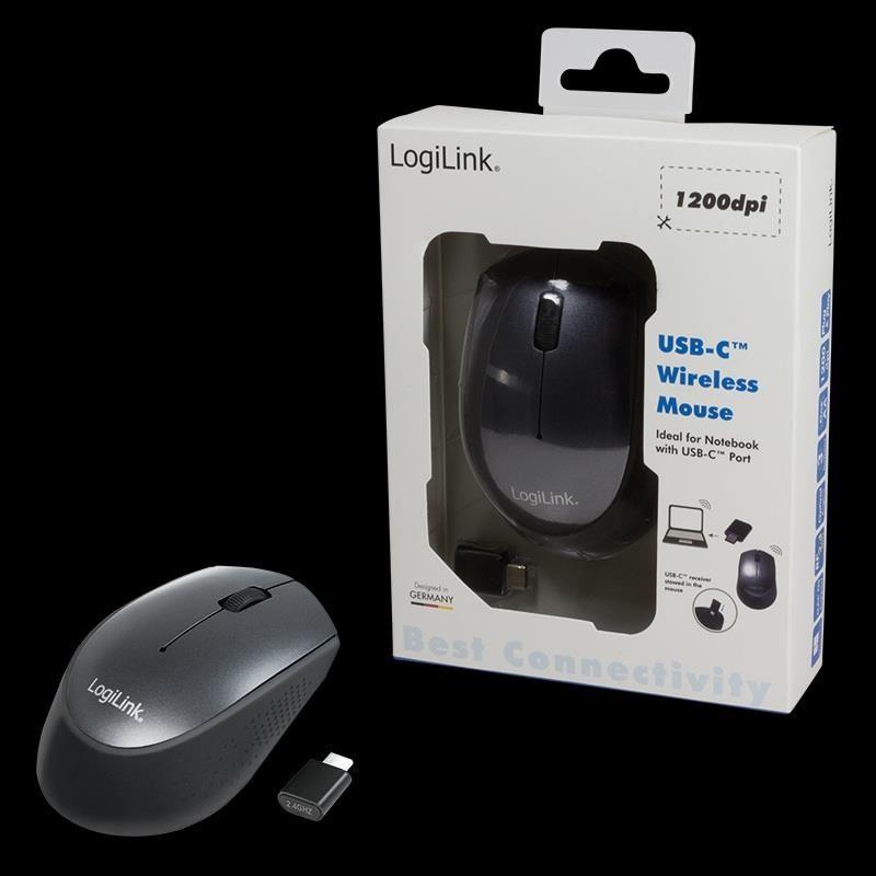 Mysz bezprzewodowa LogiLink ID0160 optyczna 2,4 GHz 1200 dpi czarna — zdjęcie 3