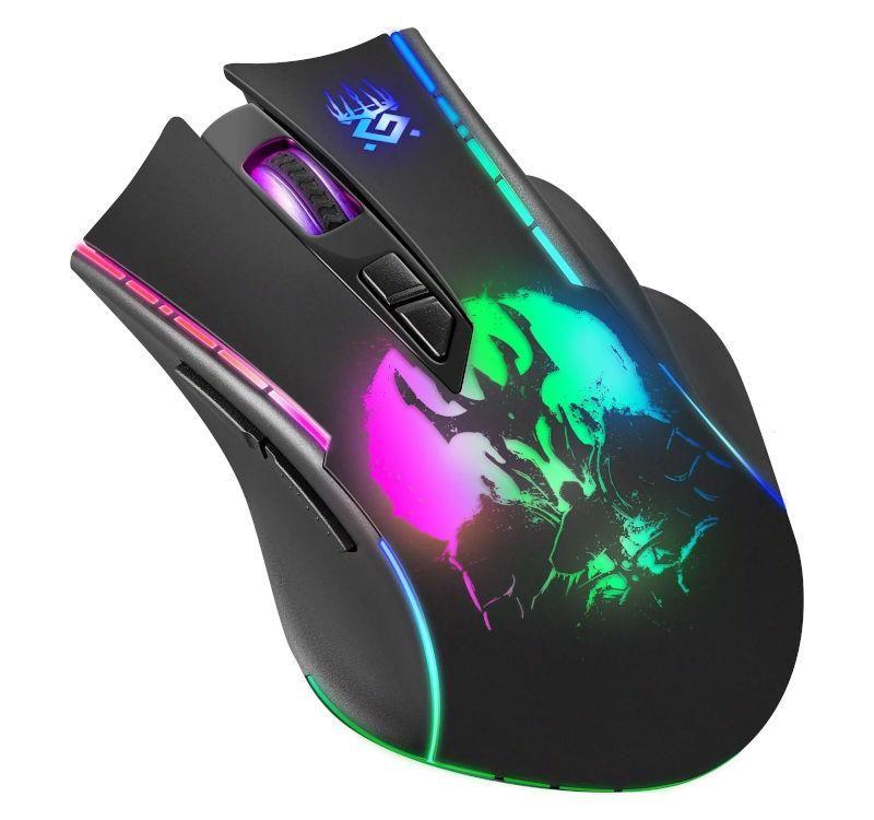 Mysz bezprzewodowa Defender KRONOS GM-695 optyczna 1600dpi czarna RGB AKUMULATOR 6 przycisków Gaming — zdjęcie 4