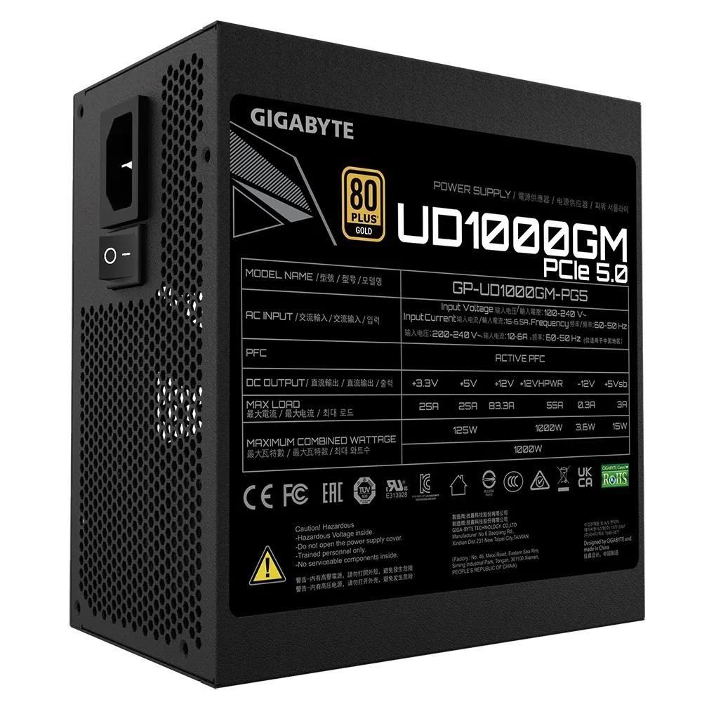 Zasilacz Gigabyte GP-UD1000GM PG5 V2 1000W 120mm 80+Gold — zdjęcie 5