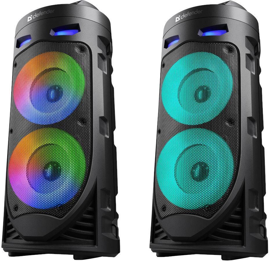 Głośnik Defender CRASHBOOM Bluetooth 16W MP3/FM/SD/USB/AUX/TWS/LED/MIC/LCD KARAOKE czarny + mikrofon + pilot — zdjęcie 14