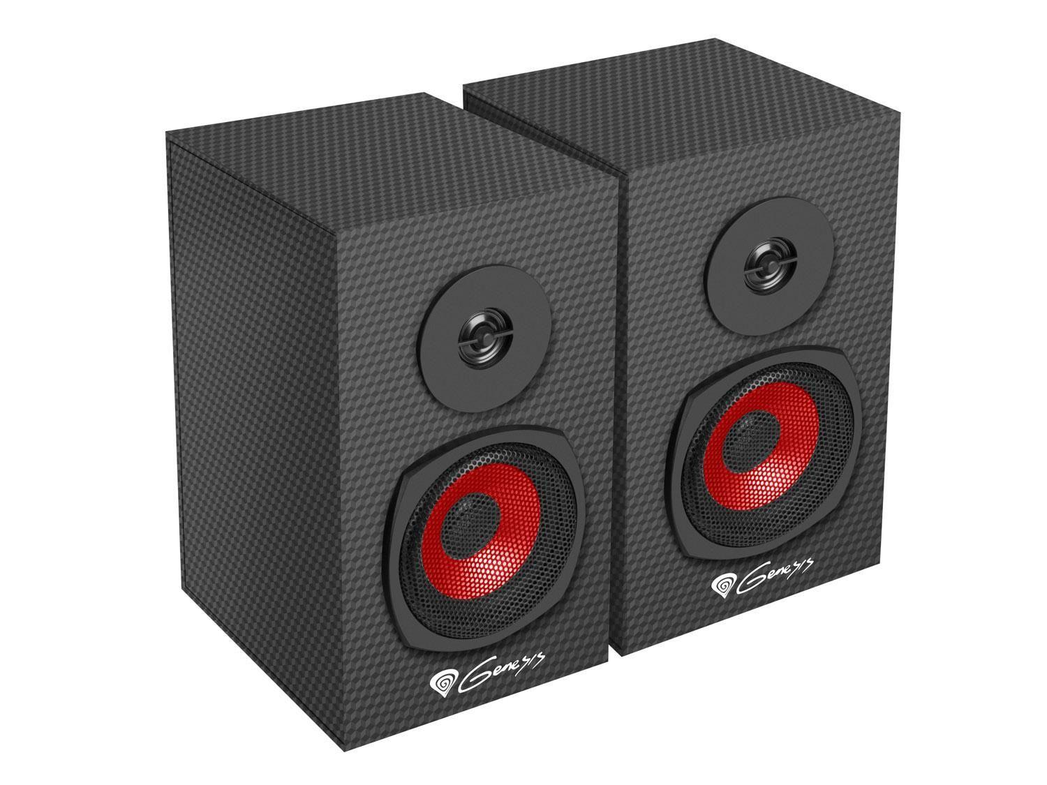 Głośniki Genesis Helium 200 2.0 20W RMS czarno-czerwone — zdjęcie 2