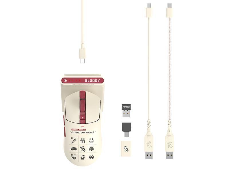 Mysz bezprzewodowa A4Tech Bloody R72 ULTRA DUO Pixels Red — zdjęcie 2