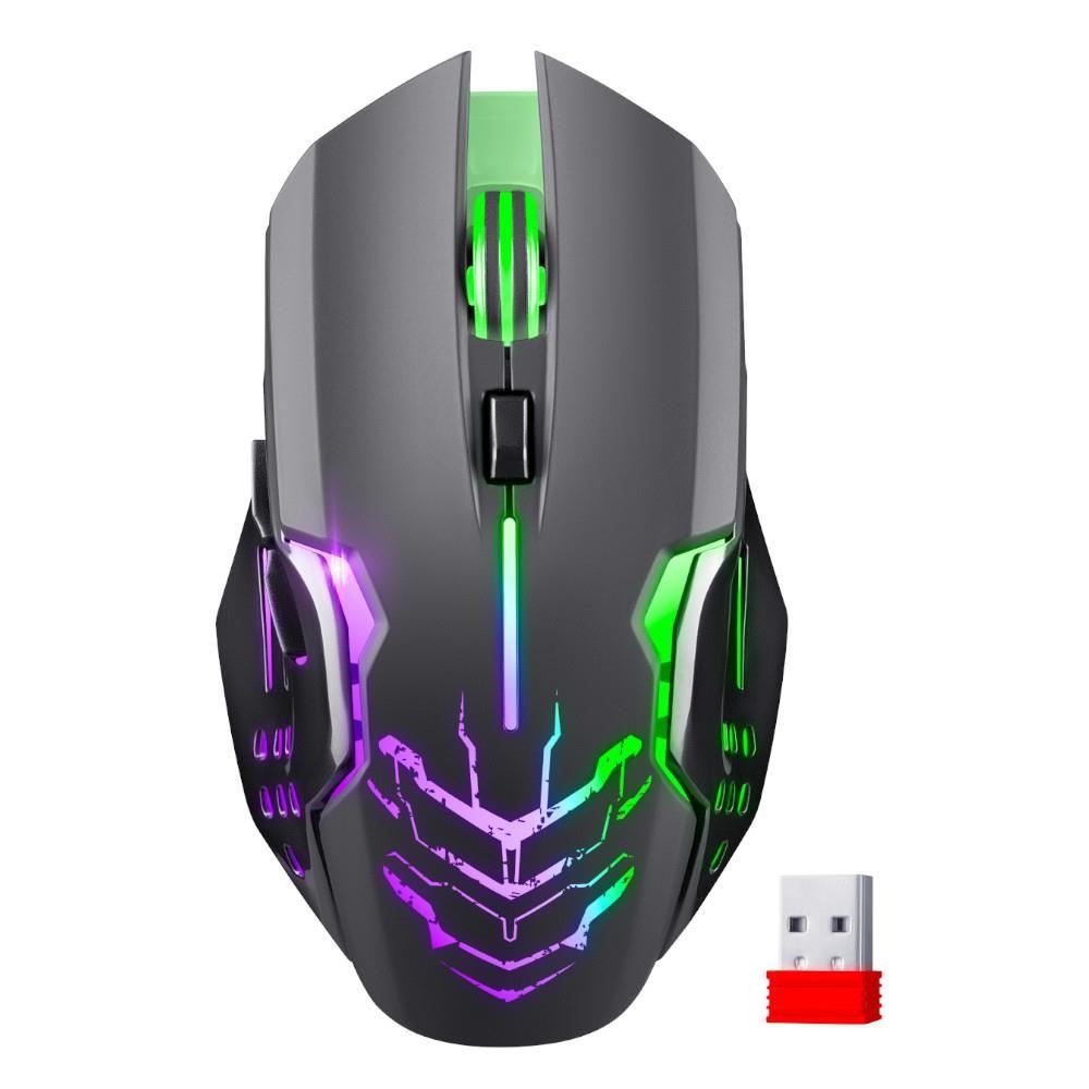 Mysz bezprzewodowa Defender KATANA GM-511 optyczna 3200dpi czarna RGB AKUMULATOR 7 przycisków Gaming bezklikowa silent — zdjęcie 1