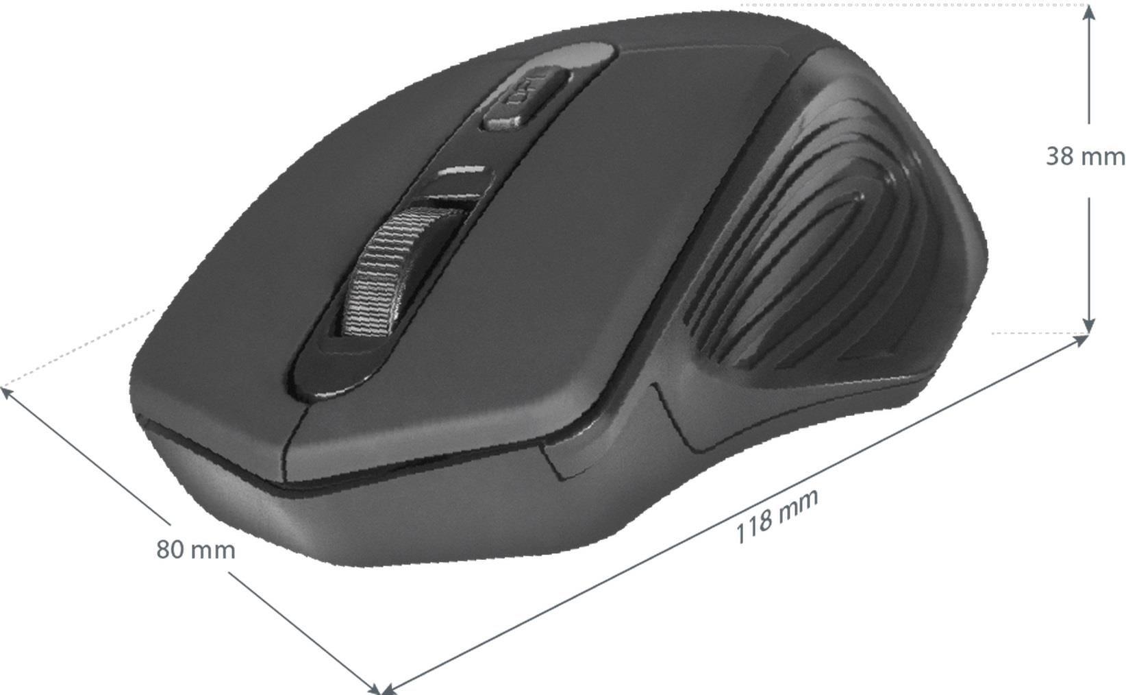 Mysz bezprzewodowa Defender DATUM MB-345 optyczna 1600dpi 4P czarna — zdjęcie 4