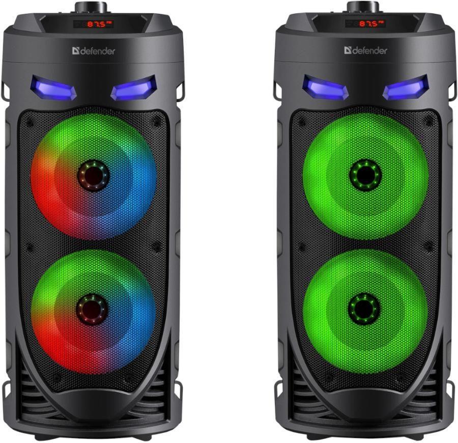 Głośnik Defender CRASHBOOM Bluetooth 16W MP3/FM/SD/USB/AUX/TWS/LED/MIC/LCD KARAOKE czarny + mikrofon + pilot — zdjęcie 3