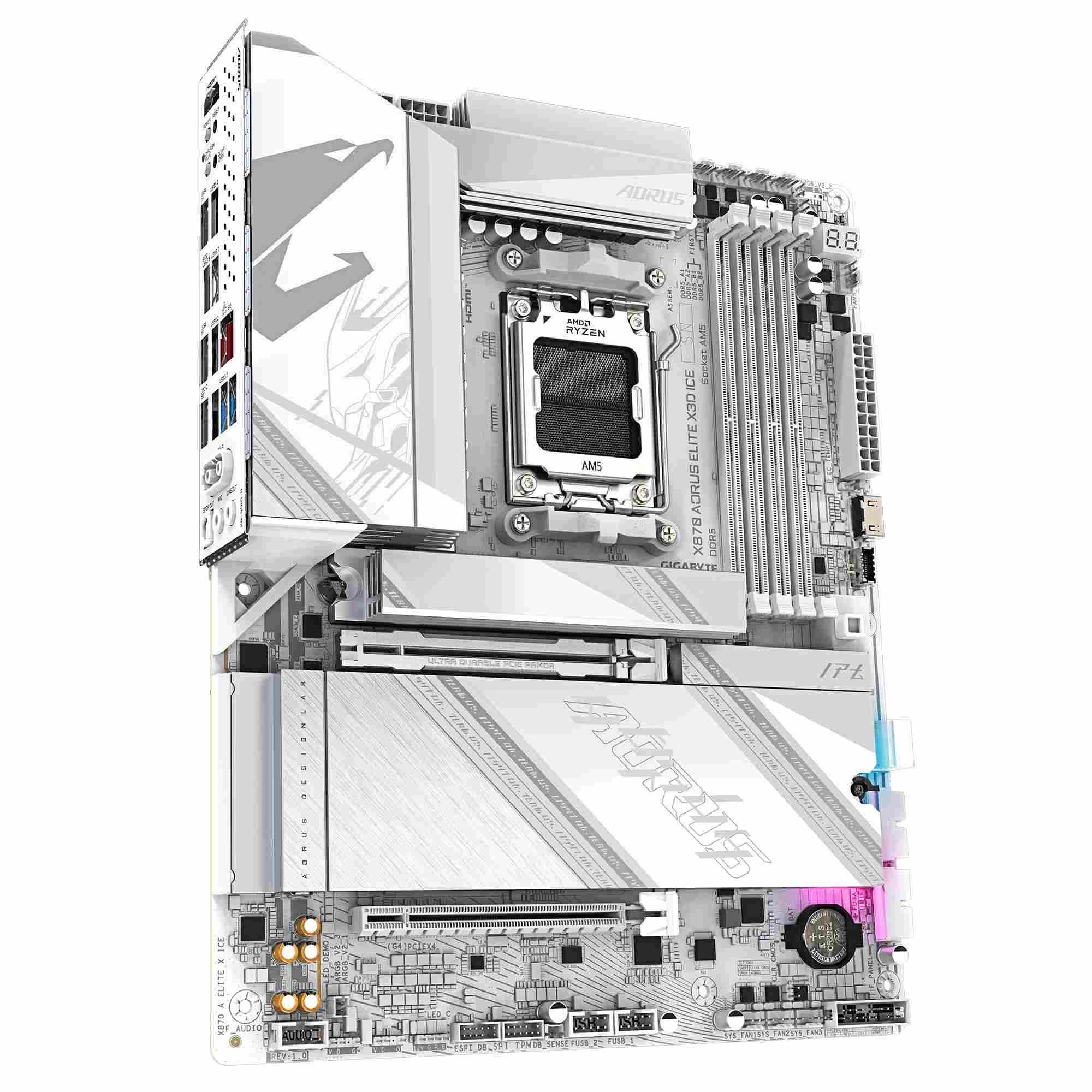 Płyta Gigabyte X870 A ELITE X ICE /AMD X870/DDR5/SATA3/M.2/USB4/PCIe5.0/WiFi/BT/AM5/ATX — zdjęcie 2